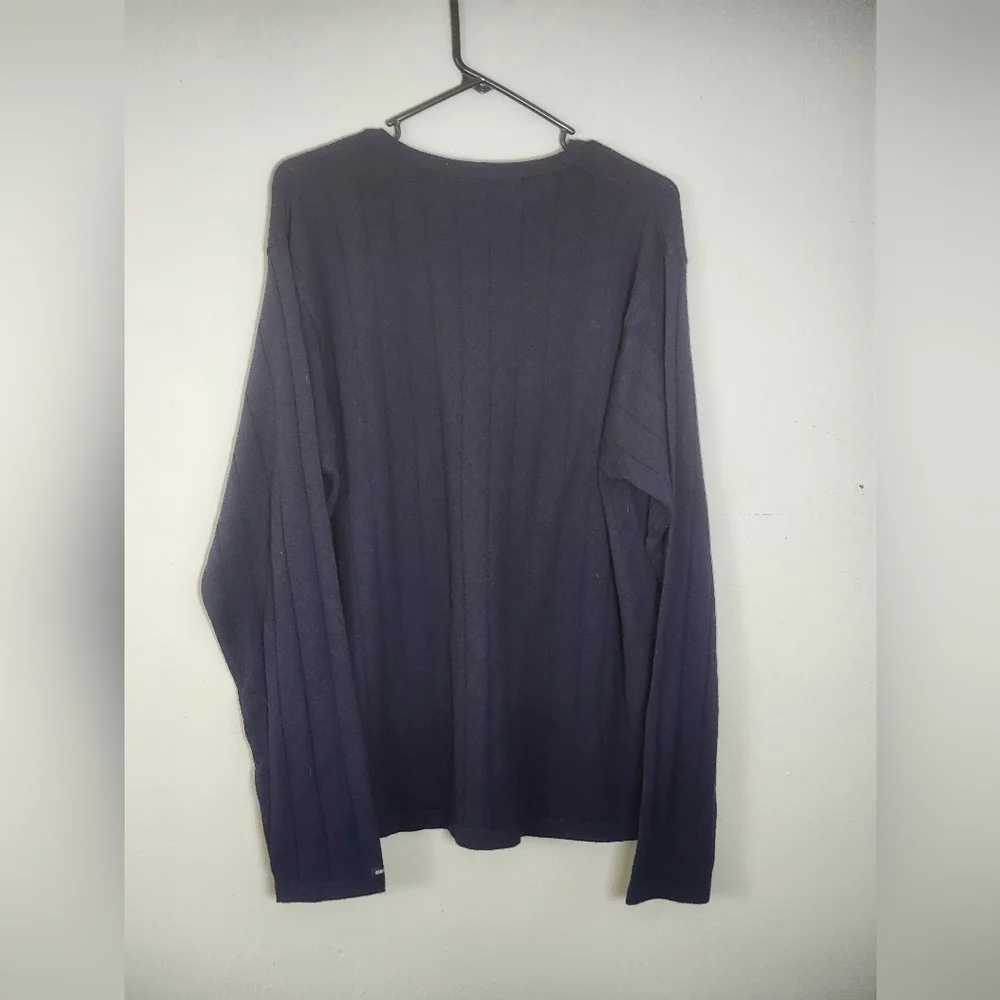 Guess Sweater 100% Italian Merino Wool Mens XLARGE Dark Blue